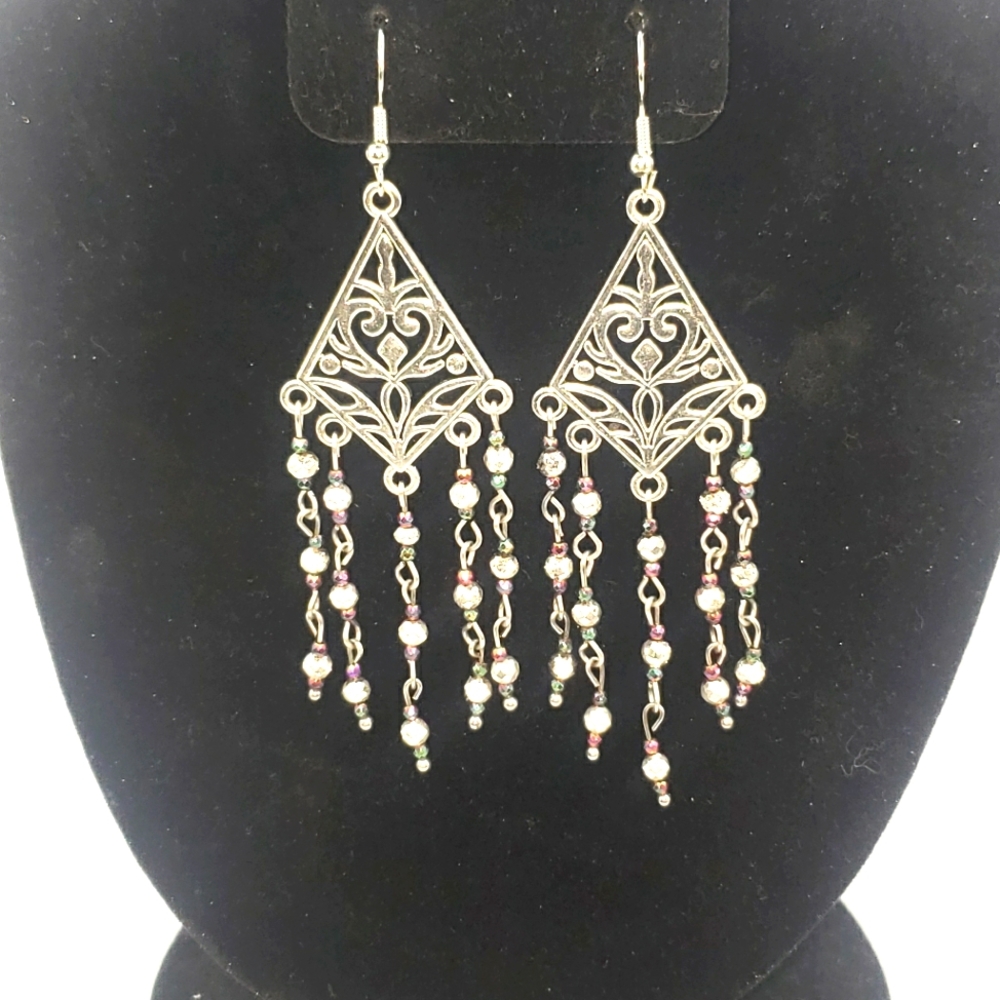 Stainless steel chandelier earrings